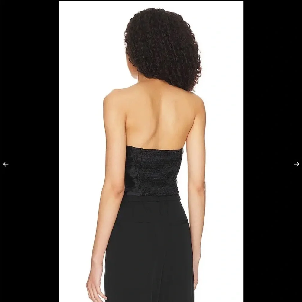 ASTR the label strapless black layered cropped tube top with elastic band - Picture 2 of 5